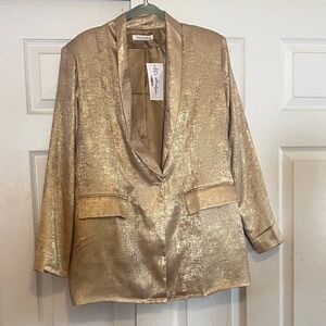 Metallic Gold Light Jacket by 12th Tribe Sz M